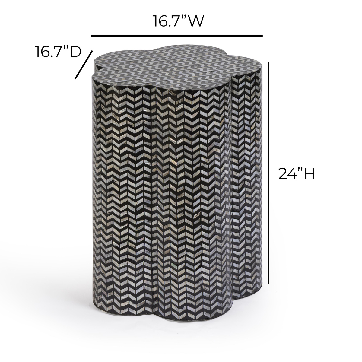 Truffle Black Mother of Pearl Shell Side Table - View 8