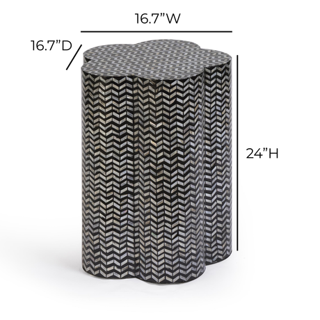 Truffle Black Mother of Pearl Shell Side Table - View 8