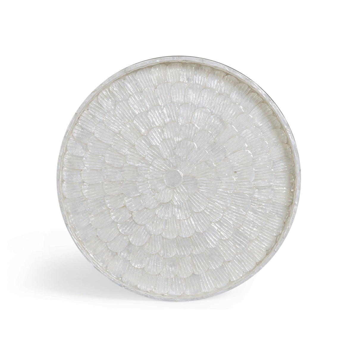 Coast Pearl White Seashell Round Side Table - View 5
