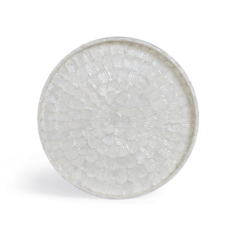 Coast Pearl White Seashell Round Side Table - View 5