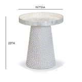Coast Pearl White Seashell Round Side Table - View 6