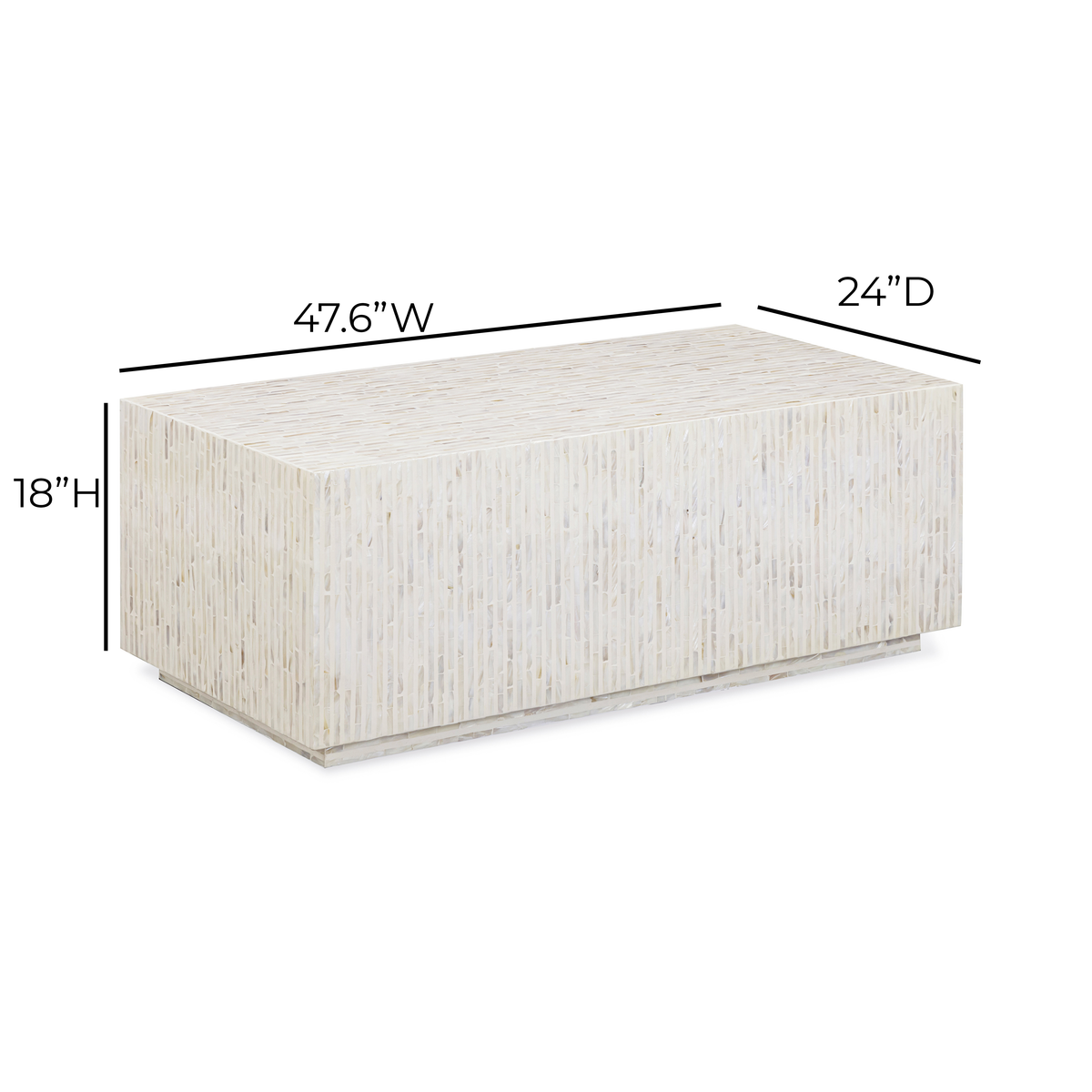Earl 48" Shell Rectangular Coffee Table - View 7