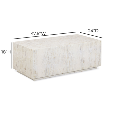 Earl 48" Shell Rectangular Coffee Table - View 7