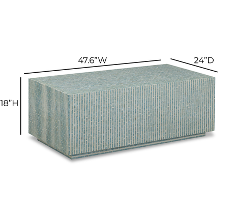 Earl 48" Shell Rectangular Coffee Table - View 14