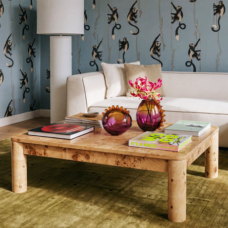 Berri 39" Natural Burl Coffee Table - View 1