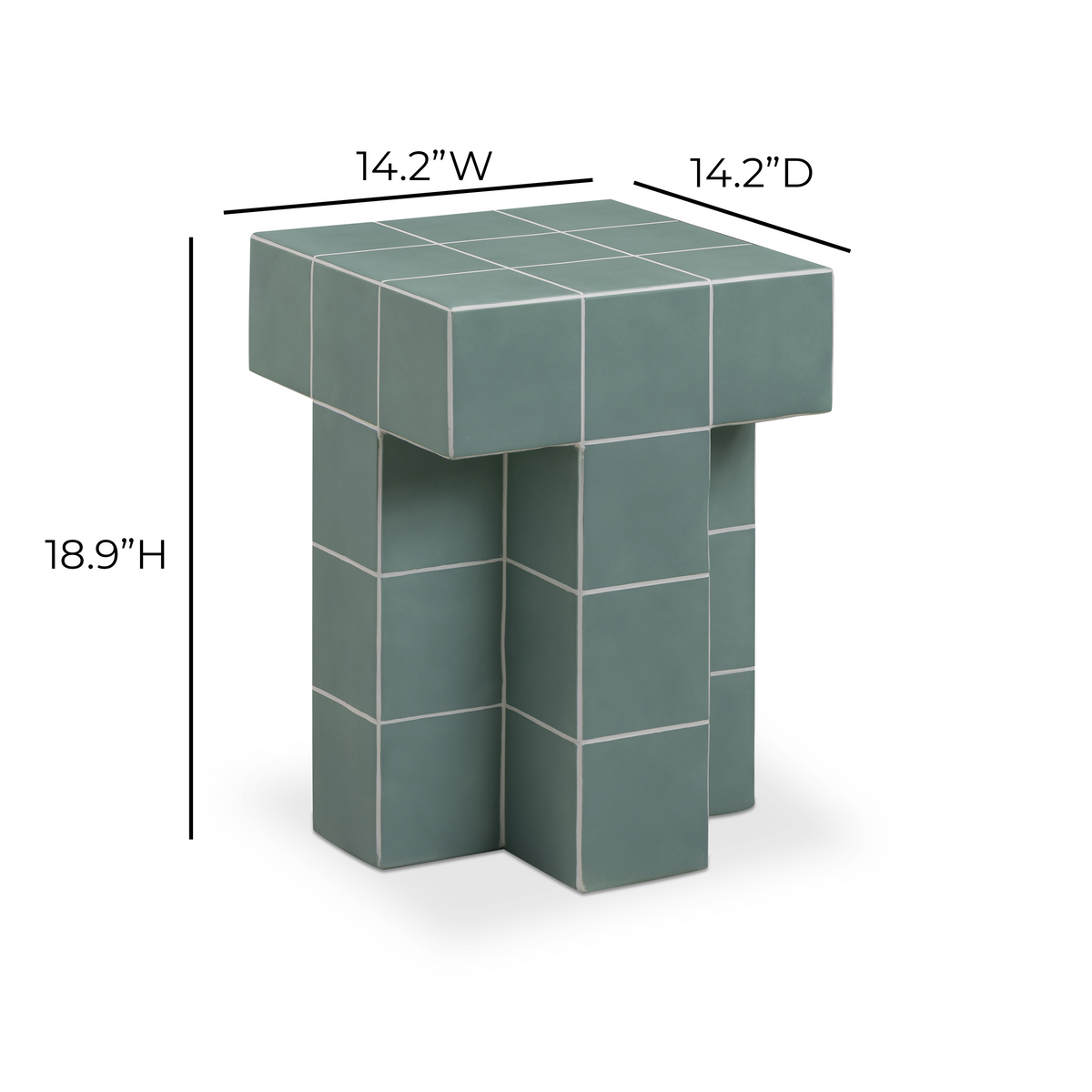 Alma Tile Concrete Indoor/Outdoor Side Table - View 6
