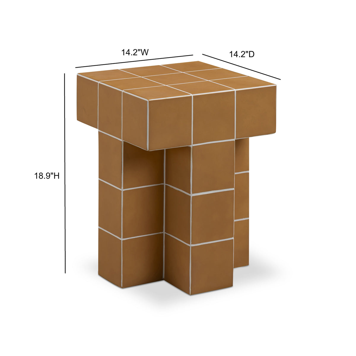 Alma Tile Concrete Indoor/Outdoor Side Table - View 12