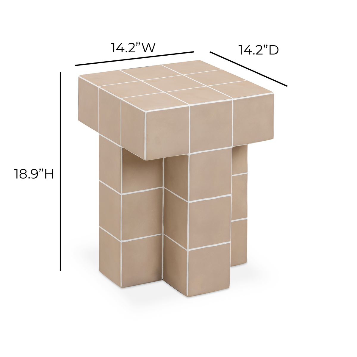 Alma Tile Concrete Indoor/Outdoor Side Table - View 18