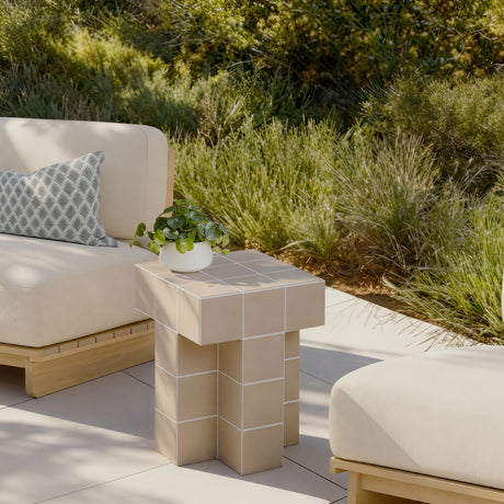 Alma Tile Concrete Indoor/Outdoor Side Table - View 14
