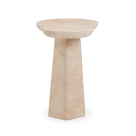 Zaya Rose Faux Marble Indoor/Outdoor Concrete Side Table - View 5