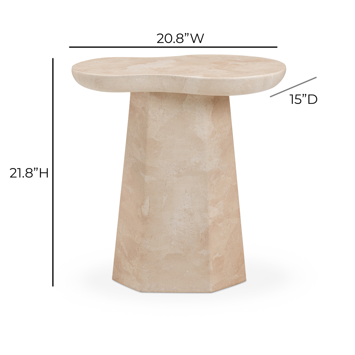 Zaya Rose Faux Marble Indoor/Outdoor Concrete Side Table - View 8