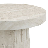 Asta Faux Travertine Indoor/Outdoor Concrete Side Table - View 4