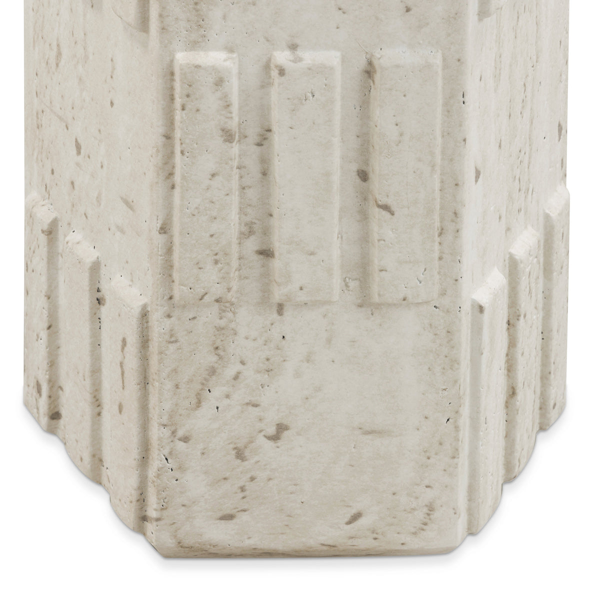 Asta Faux Travertine Indoor/Outdoor Concrete Side Table - View 5