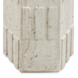 Asta Faux Travertine Indoor/Outdoor Concrete Side Table - View 5