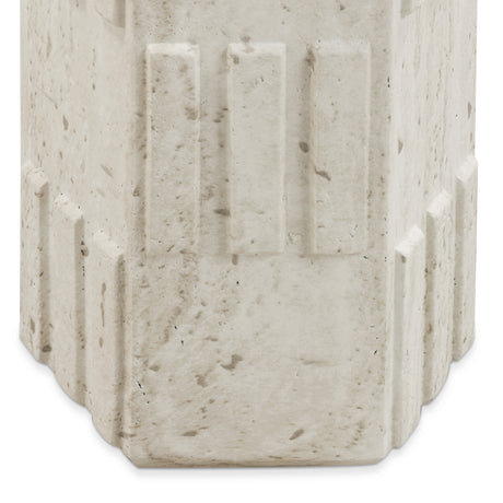 Asta Faux Travertine Indoor/Outdoor Concrete Side Table - View 5