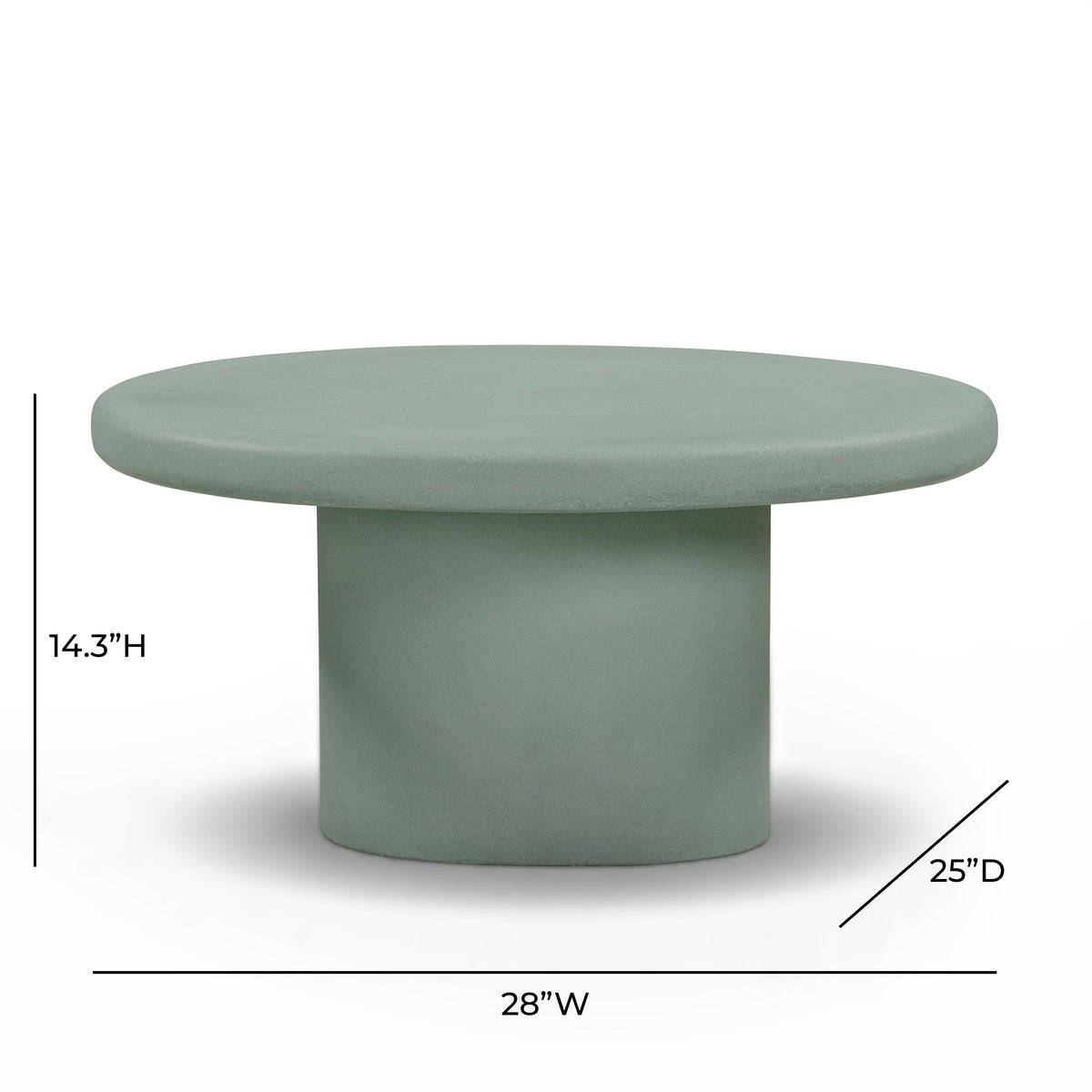 Jade Concrete Indoor/Outdoor Coffee Table (28"-34") - View 7