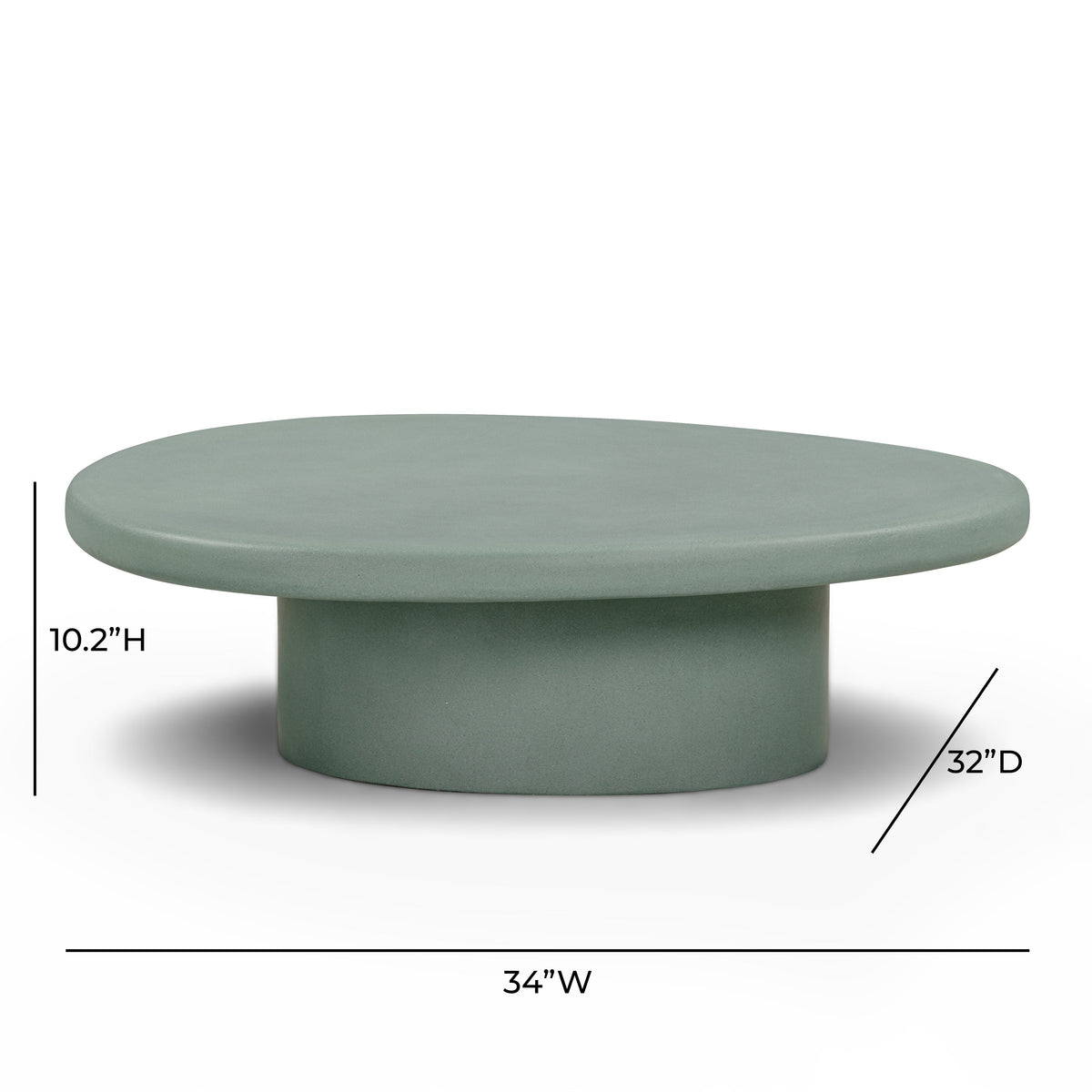 Jade Concrete Indoor/Outdoor Coffee Table (28"-34") - View 14