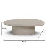 Jade Concrete Indoor/Outdoor Coffee Table (28"-34") - View 28