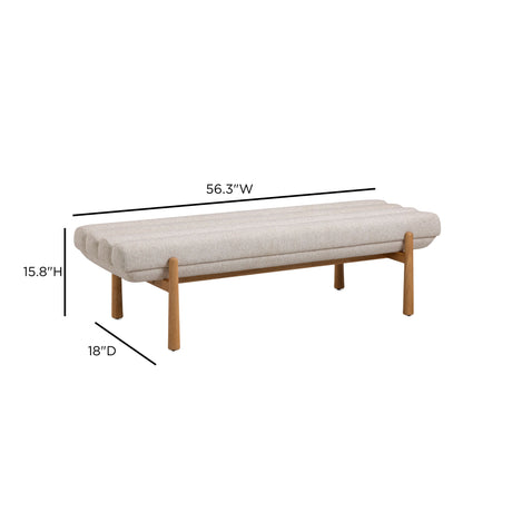 Julianna 56" Textured Performance Fabric Bench - View 6