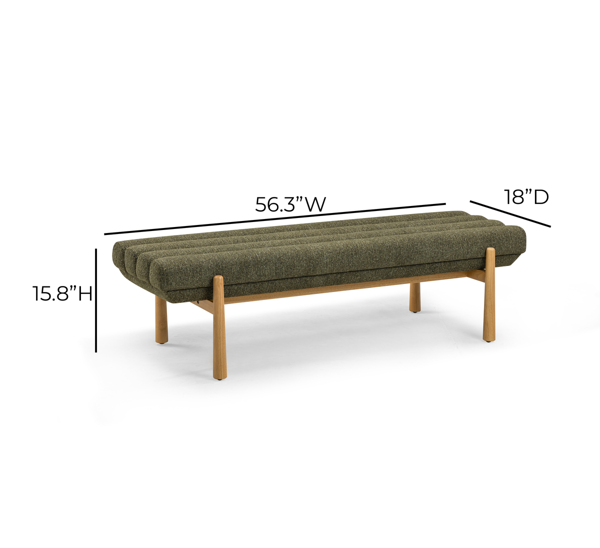 Julianna 56" Textured Performance Fabric Bench - View 13