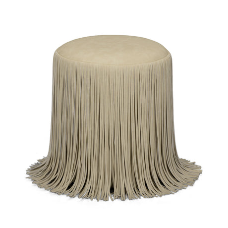 Shag Me Performance Vegan Leather Ottoman - View 3