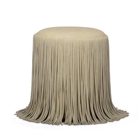 Shag Me Performance Vegan Leather Ottoman - View 1