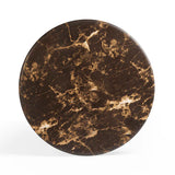 Byron 36" Dark Brown Faux Marble Indoor/Outdoor Concrete Round Coffee Table