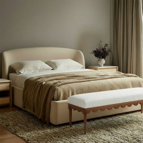 Oodle 56.5" Performance Vegan Mohair Bench - View 2