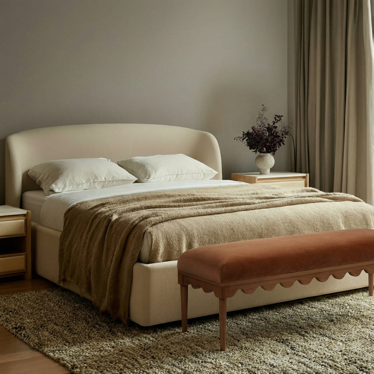 Oodle 56.5" Performance Vegan Mohair Bench - View 14