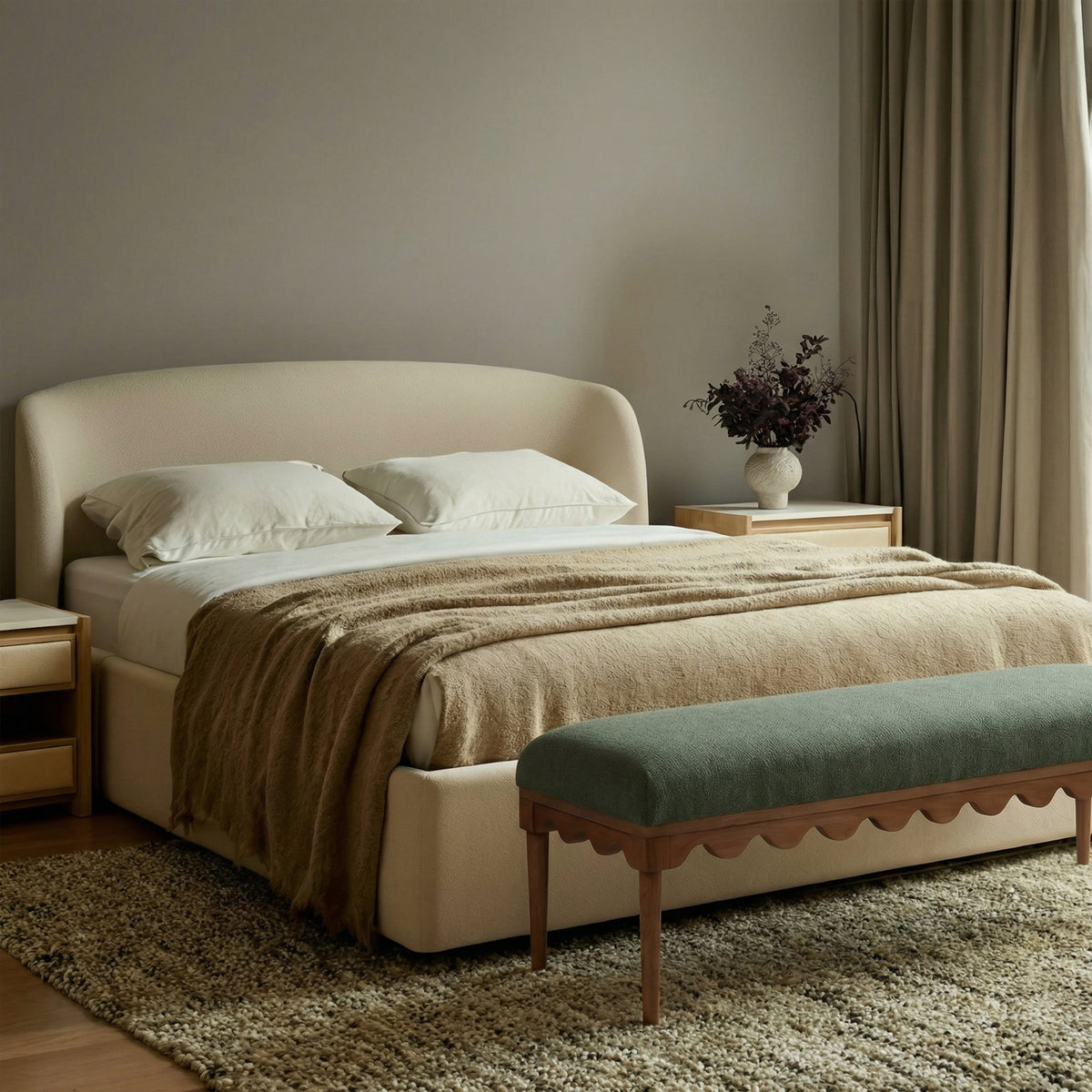 Oodle 56.5" Performance Vegan Mohair Bench - View 26