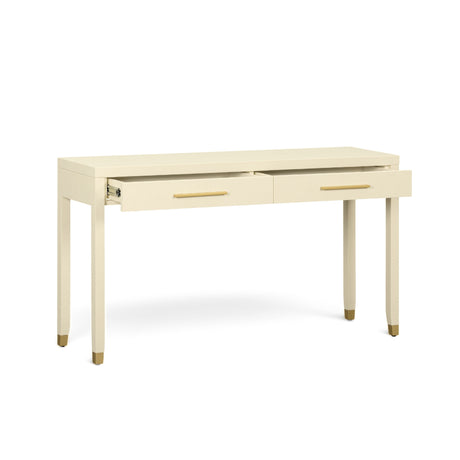 Dani 54" Cream Faux Shagreen 2-Drawer Console Table - View 4