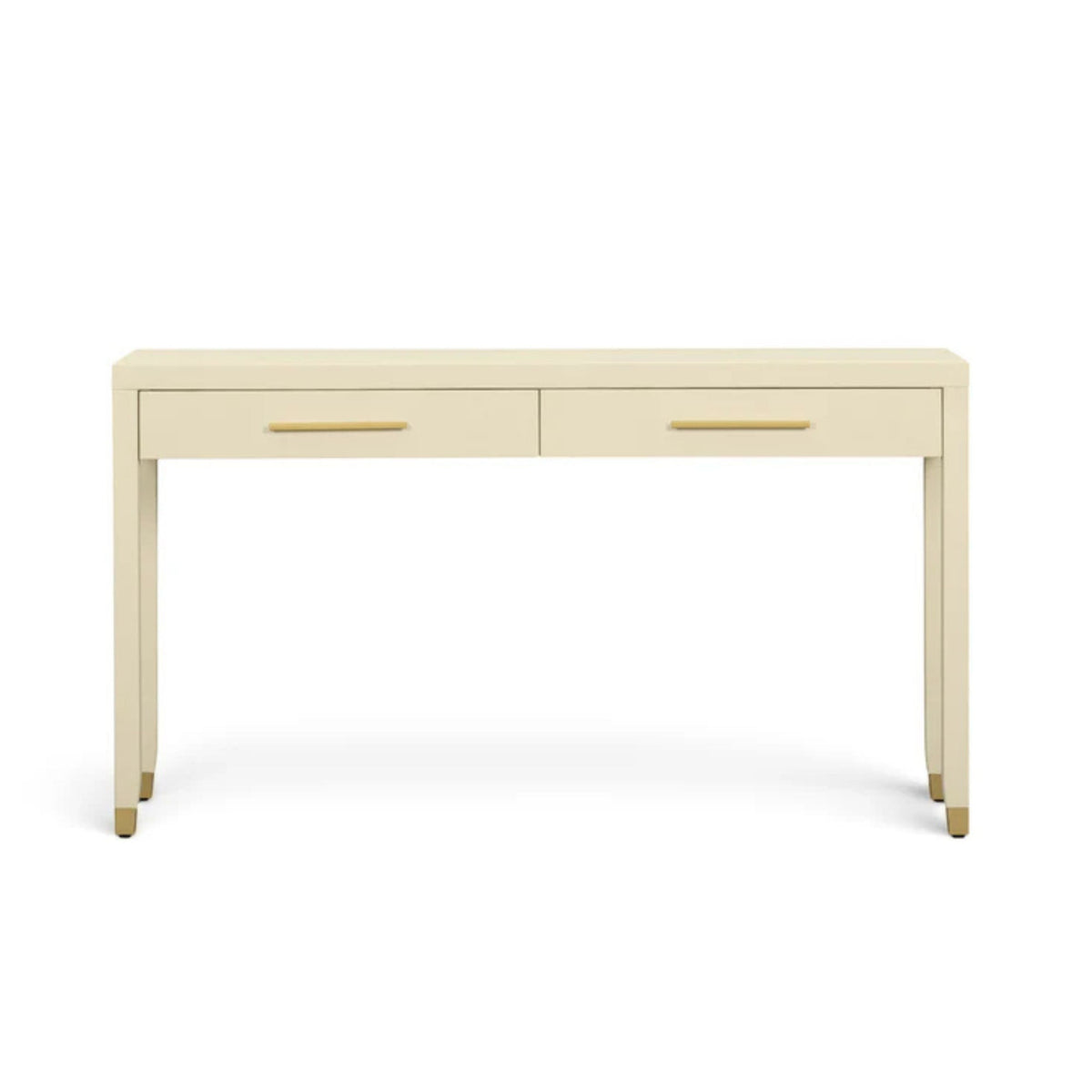 Dani 54" Cream Faux Shagreen 2-Drawer Console Table - View 1