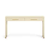Dani 54" Cream Faux Shagreen 2-Drawer Console Table - View 1