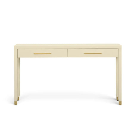 Dani 54" Cream Faux Shagreen 2-Drawer Console Table - View 1