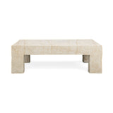 Roxanne 46" Faux Travertine Indoor/Outdoor Concrete Coffee Table - View 3