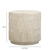 Roxanne Faux Travertine Indoor/Outdoor Concrete Side Table - View 6