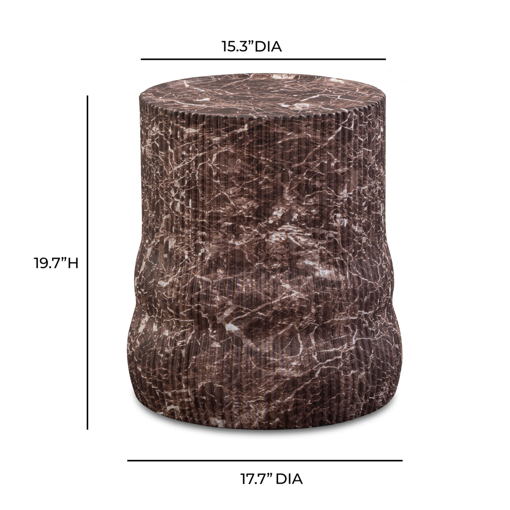 Cilla Red Faux Levanto Marble Indoor/Outdoor Concrete Side Table dimensions