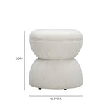 Tomlin Ruched Performance Fabric Game Ottoman in Cream compact accent seating display