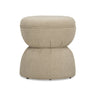 Tomlin Ruched Performance Fabric Game Ottoman in Tan three-quarter profile