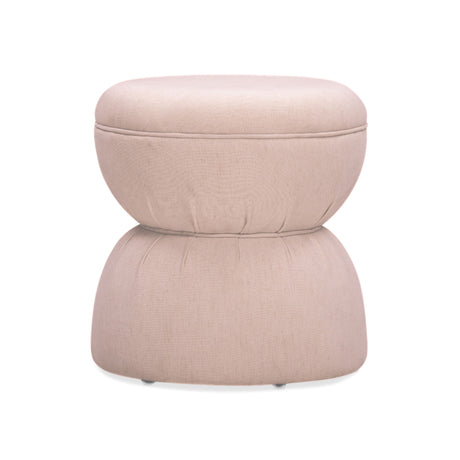 Tomlin Ruched Performance Fabric Game Ottoman in Light Pink side view