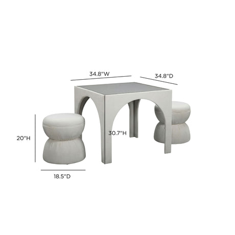 Tomlin Performance Chenille Game Table and Two Ottomans Set - View 22
