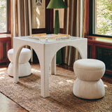 Tomlin Performance Chenille Game Table and Two Ottomans Set - View 14