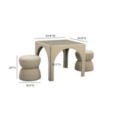 Tomlin Performance Chenille Game Table and Two Ottomans Set - View 11