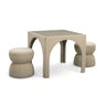 Tomlin Performance Chenille Game Table and Two Ottomans Set - View 1