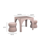 Tomlin Performance Chenille Game Table and Two Ottomans Set - View 43