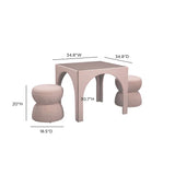 Tomlin Performance Chenille Game Table and Two Ottomans Set