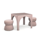 Tomlin Performance Chenille Game Table and Two Ottomans Set - View 33