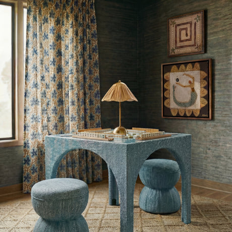 Tomlin Performance Chenille Game Table and Two Ottomans Set - View 24