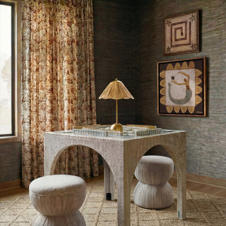 Tomlin Performance Chenille Game Table and Two Ottomans Set - View 45
