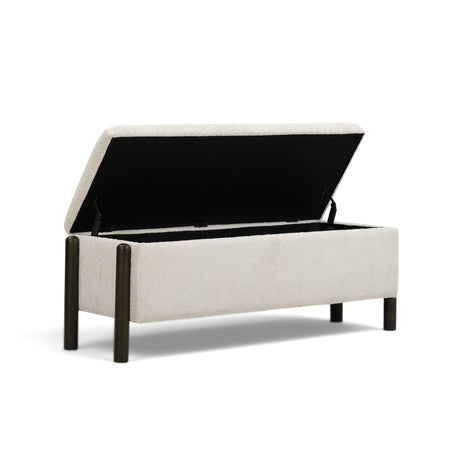 Abby 52" Nubby Fabric Storage Bench - View 2